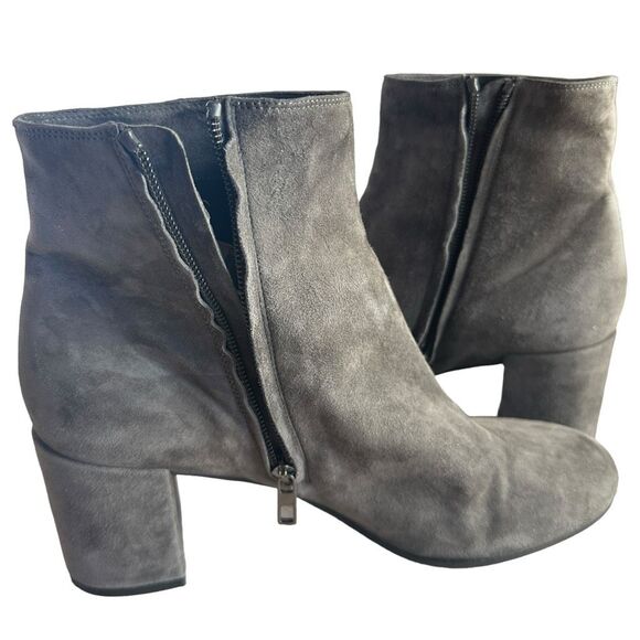 Vince Blakely Gray Suede‎ 2.5” Block Heel Ankle Boots Bootie Size 9M EU 39 Shoes - Picture 7 of 12